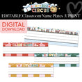 Load image into Gallery viewer, Printable Vintage Editable Name Plates | Storybook Circus
