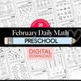 Load image into Gallery viewer, Printable Preschool February Daily Math