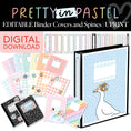 Load image into Gallery viewer, Printable Pastel Editable Binder Covers and Spines | Pretty in Pastel