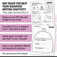 Load image into Gallery viewer, Printable May Ready for Next Year Backpack Writing Craftivity