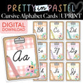 Load image into Gallery viewer, Printable Pastel Cursive Clipboard Alphabet Cards | Pretty in Pastel