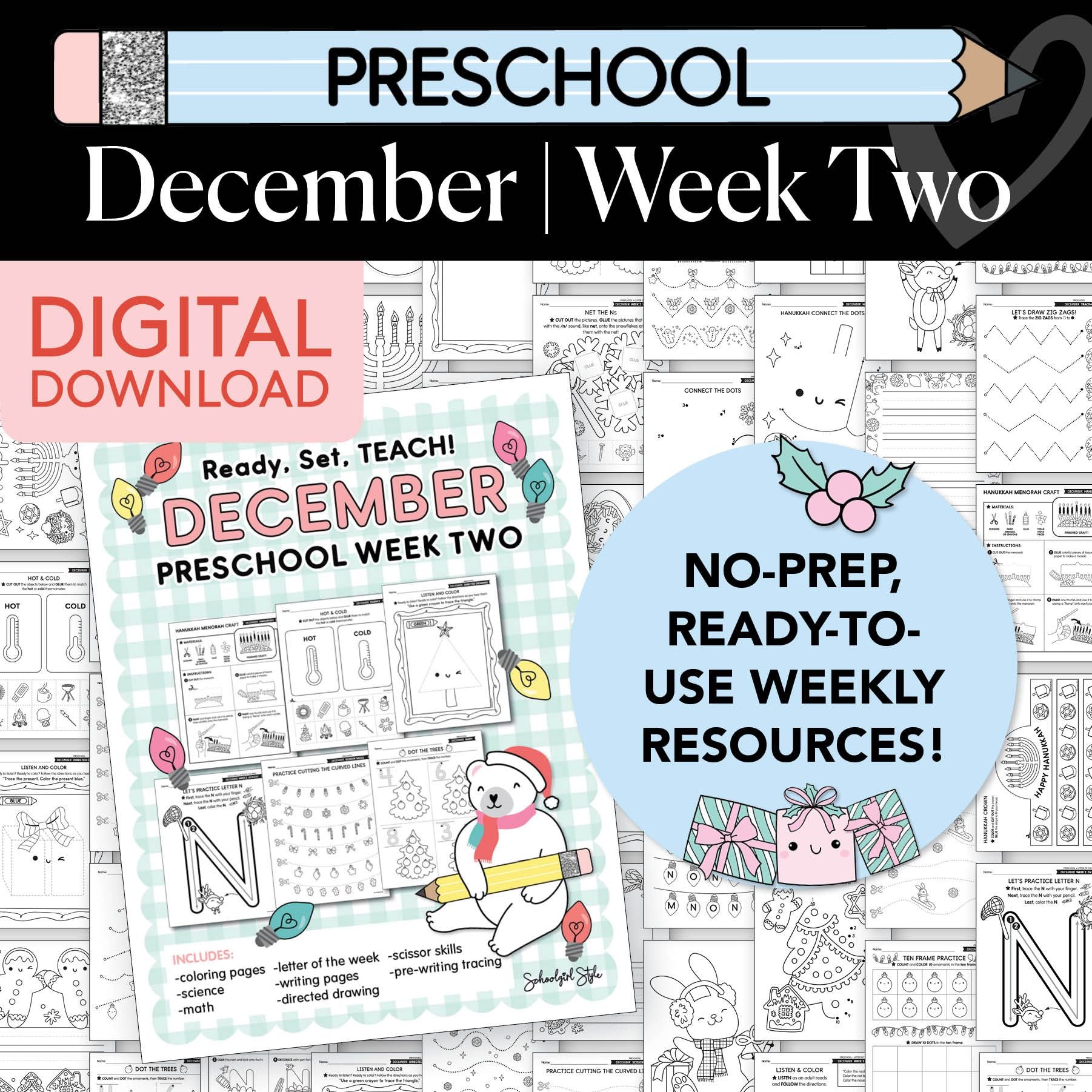 Printable Preschool December Week 2 Resources