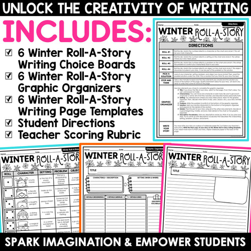 Winter Creative Writing Prompts Roll A Story Christmas Roll and Write Activities