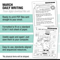 Load image into Gallery viewer, Printable First Grade March Daily Writing