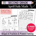 Load image into Gallery viewer, Printable Second Grade April Daily Math