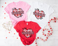 Load image into Gallery viewer, In My Valentine Era teacher t-shirt | red, white, and pink