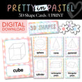 Load image into Gallery viewer, Printable Pastel 3D Shape Cards | Pretty in Pastel