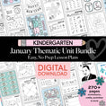 Load image into Gallery viewer, Printable Kindergarten January Thematic Unit Bundle