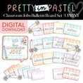 Load image into Gallery viewer, Printable Pastel Classroom Jobs Bulletin Board Set | Pretty in Pastel