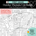 Load image into Gallery viewer, Printable First Grade October Thematic Unit Bundle