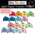 Load image into Gallery viewer, Printable Retro Apple Topper Cutouts | 90s Teacher