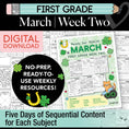 Load image into Gallery viewer, Printable First Grade March Week 2 Resources