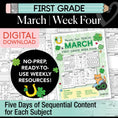 Load image into Gallery viewer, Printable First Grade March Week 4 Resources