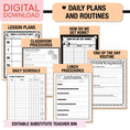 Load image into Gallery viewer, Printable Pastel Editable Substitute Teacher Bin and Forms