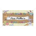 Load image into Gallery viewer, Pastel Yellow Happy Teacher Personalized Classroom Banner | Banner Bar