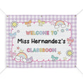 Load image into Gallery viewer, Sticker Book Lavender Gingham Personalized Classroom Banner | Banner Bar