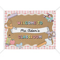 Load image into Gallery viewer, Carnation Pink Happy Teacher Personalized Classroom Banner | Banner Bar