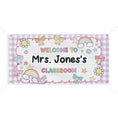 Load image into Gallery viewer, Sticker Book Lavender Gingham Personalized Classroom Banner | Banner Bar