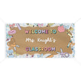 Load image into Gallery viewer, Pastel Blue Gingham School Supplies Personalized Banner | Banner Bar