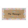 Load image into Gallery viewer, Soft Pink Bows and Kraft Paper Classroom Personalized Banner | Banner Bar