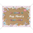Load image into Gallery viewer, Pastel Pink Gingham School Supplies Personalized Banner | Banner Bar