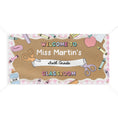 Load image into Gallery viewer, Scissors & School Supplies Pastel Pink Gingham Personalized Banner | Banner Bar