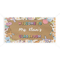 Load image into Gallery viewer, Pastel Orange Gingham School Supplies Personalized Banner | Banner Bar