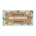 Load image into Gallery viewer, Pastel Crayons and Sunshine Personalized Classroom Banner | Banner Bar