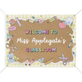 Load image into Gallery viewer, Pastel Yellow Gingham School Supplies Personalized Banner | Banner Bar