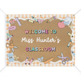Load image into Gallery viewer, Pastel Orange Gingham School Supplies Personalized Banner | Banner Bar