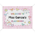 Load image into Gallery viewer, Sticker Book Pink Gingham Personalized Classroom Banner | Banner Bar
