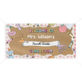 Load image into Gallery viewer, Scissors & School Supplies Pastel Pink Carnation Gingham Personalized Banner | Banner Bar
