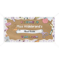 Load image into Gallery viewer, Scissors & School Supplies Pastel Lavender Gingham Personalized Banner | Banner Bar