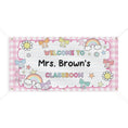 Load image into Gallery viewer, Sticker Book Pink Gingham Personalized Classroom Banner | Banner Bar