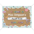Load image into Gallery viewer, Scissors & School Supplies Pastel Mint Gingham Personalized Banner | Banner Bar