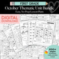 Load image into Gallery viewer, Printable First Grade October Thematic Unit Bundle