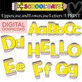 Load image into Gallery viewer, Printable Bright Rainbow Uppercase and Lowercase Letters | School Days
