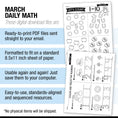 Load image into Gallery viewer, Printable Preschool March Daily Math