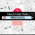 Load image into Gallery viewer, Printable Preschool March Daily Math