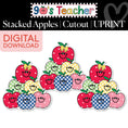 Load image into Gallery viewer, Printable Retro Stacked Apples Cutouts | 90s Teacher