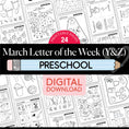 Load image into Gallery viewer, Printable Preschool March Letter of the Week (Y, Z, & Full Alphabet Review)
