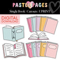 Load image into Gallery viewer, Printable Boho Pastel Single Books Bulletin Board Cutouts | Pastel Pages