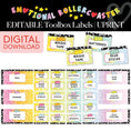 Load image into Gallery viewer, Printable Rainbow Pastel Editable Toolbox Labels | Emotional Rollercoaster