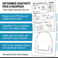 Load image into Gallery viewer, Printable September Pack a Backpack Craft