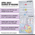 Load image into Gallery viewer, Printable Second Grade April Daily Science of Reading