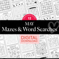 Load image into Gallery viewer, Printable May Mazes and Word Searches