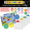 Load image into Gallery viewer, Printable Bright Rainbow Student Data Folder Labels | School Days