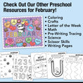 Load image into Gallery viewer, Printable Preschool February Directed Drawing Worksheets