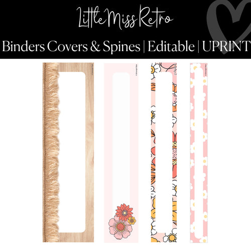 Editable and Printable Binder Covers and Spines | Retro Classroom Decor and Organization | UPRINT | Little Miss Retro Makeover | Schoolgirl Style