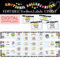 Load image into Gallery viewer, Printable Rainbow Pastel Editable Toolbox Labels | Emotional Rollercoaster